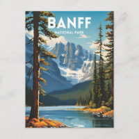 Banff National Park Traditional Travel Poster