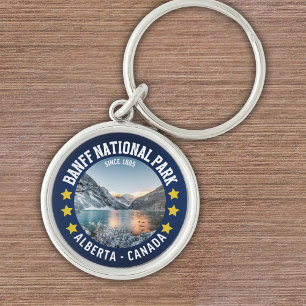 Banff National Park Vintage Landscape Key Ring