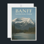 Banff National Park – Vintage Landscape Postcard<br><div class="desc">Send a piece of the Rockies with this vintage-style postcard featuring a serene river view beneath snow-draped peaks in Banff National Park. Designed from an original photo captured in Alberta, Canada, this postcard blends natural beauty with nostalgic charm — perfect for collectors, travelers, or anyone who loves the outdoors. Real...</div>