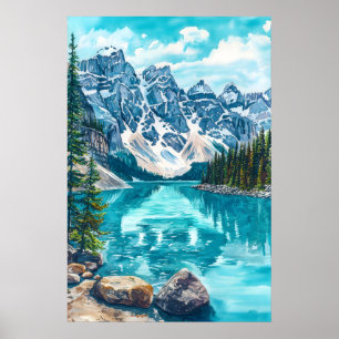 Banff National Park Watercolor 2 Poster