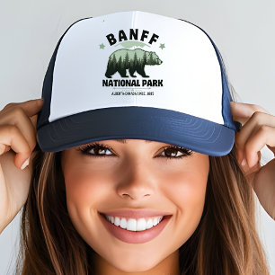 Banff National Park Wildlife – Rustic Bear Design Trucker Hat