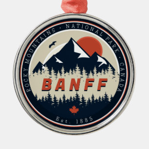 Banff NP Canada Rocky Mountains Vintage Souvenirs Metal Ornament