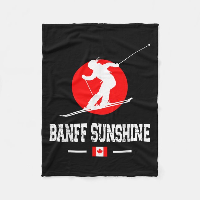 Banff Sunshine Canada Ski Resort Rocky Mountains S Fleece Blanket (Front)