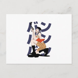 Bang Anime Girl - Gun Anime Girl Fans Postcard