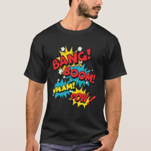 Bang Boom Pow Wham Comic Bubbles Vintage T-Shirt