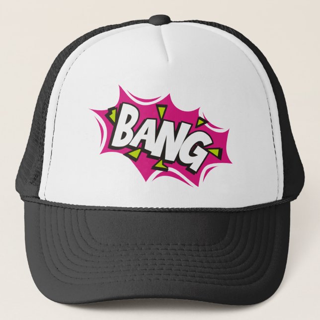 Bang Cartoon Pow Zap Trucker Hat (Front)
