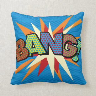 BANG KA-POW Funny Cool Modern Comic Book Pop Art Cushion