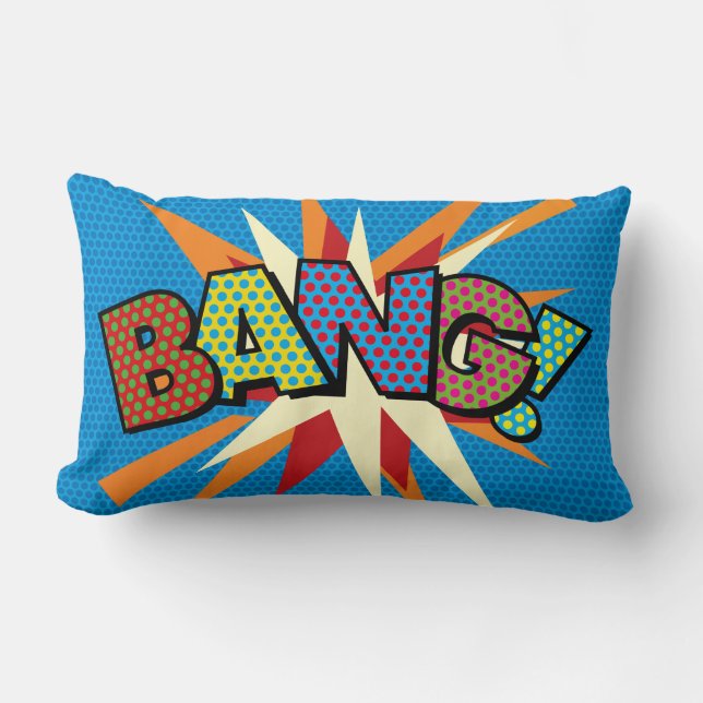 BANG KA-POW Funny Modern Cool Stylish Comic Book Lumbar Cushion (Front)