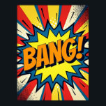 BANG! Modern Pop Art Comic Style Poster<br><div class="desc">This poster is a fresh and stylish interpretation of the classic comic book sound effect. It pays homage to the bold spirit of Pop Art, but with a refined, contemporary sensibility. Instead of a chaotic explosion, this design presents a clean, powerful burst of energy, re-imagining the iconic comic panel for...</div>
