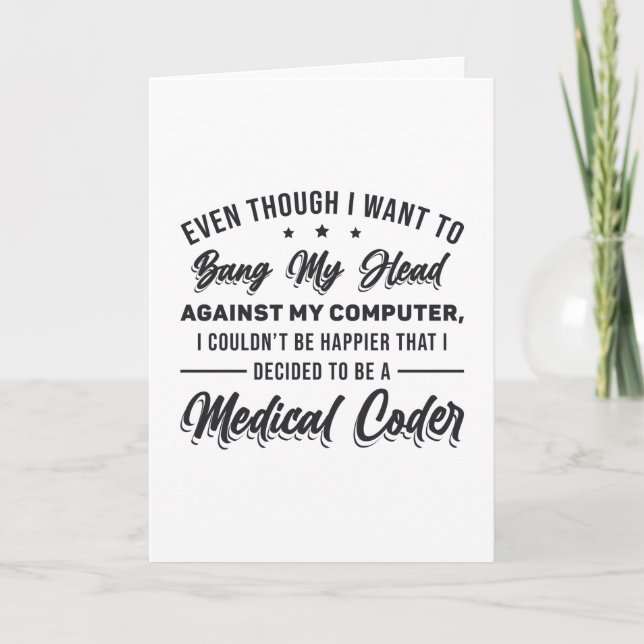Bang My Head Medical Coder Coding Programmer ICD Card (Front)