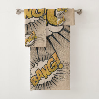 BANG! Vintage Comic Book Steampunk Pop Art Bath Towel Set