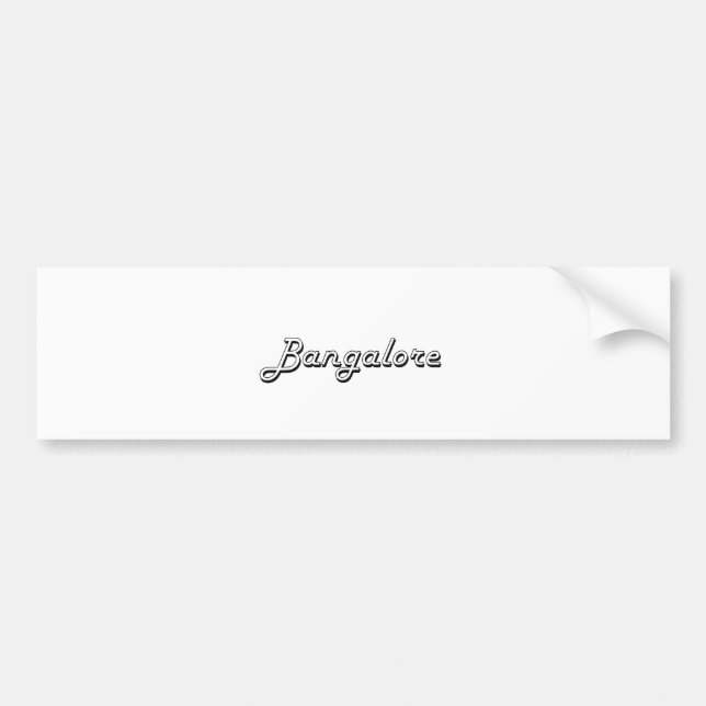 Bangalore India Classic Retro Design Bumper Sticker (Front)