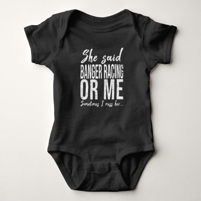 Banger Racing funny sports gift Baby Bodysuit (Front)
