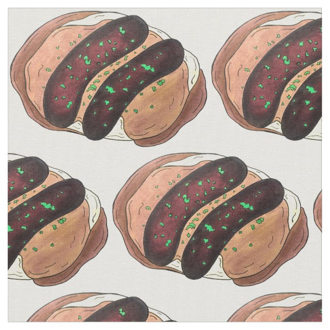 Bangers and Mash Sausage Potatoes British UK Food Fabric (Close Up)