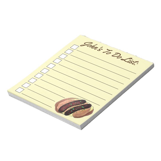 Bangers and Mash Sausage Potatoes British UK Food Notepad (Rotated)