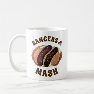 Bangers and Mash UK Food Sausage Potatoes Coffee Mug