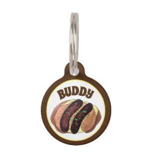 Bangers and Mash UK Food Weiner Sausage Dog Pet Tag