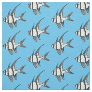 Banggai cardinalfish cartoon illustration fabric