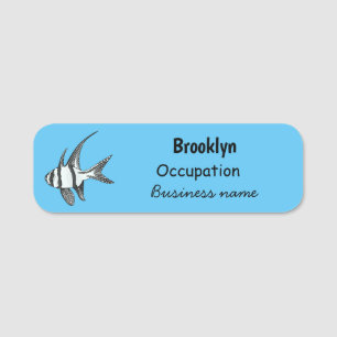 Banggai cardinalfish cartoon illustration name tag