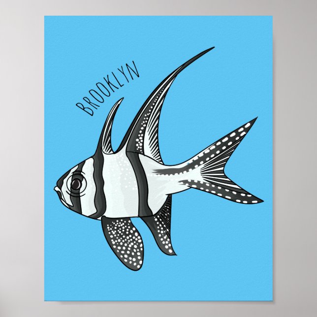 Banggai cardinalfish cartoon illustration  poster (Front)