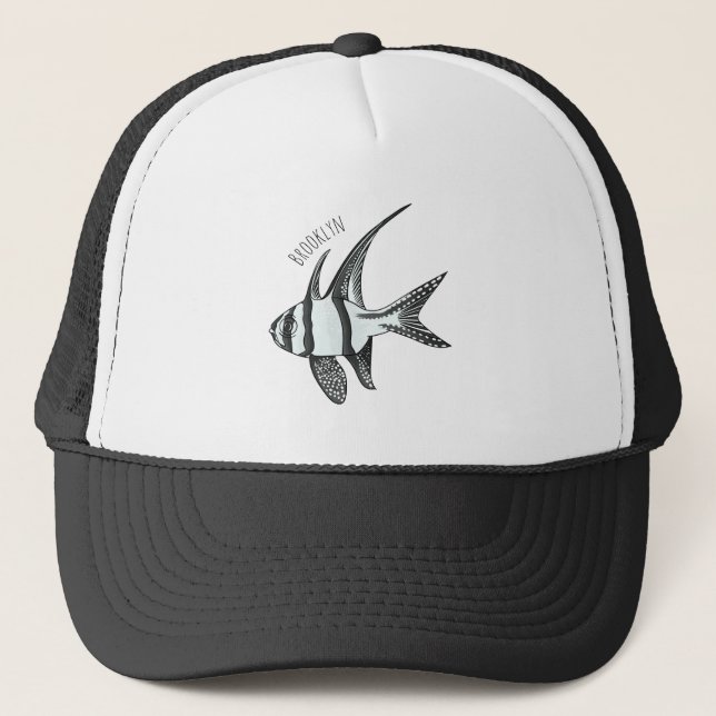 Banggai cardinalfish cartoon illustration trucker hat (Front)
