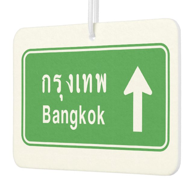Bangkok Ahead ⚠ Thai Highway Traffic Sign ⚠ Car Air Freshener (Left)
