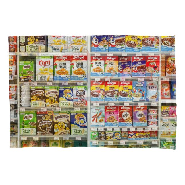 Bangkok Cereal Shelves: Foodland Editorial Pillowcase (Front)