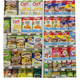 Bangkok Cereal Shelves: Foodland Editorial Shower Curtain