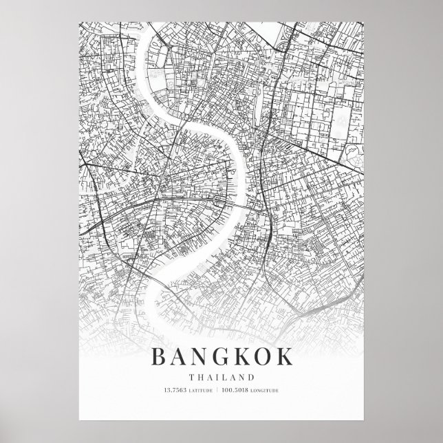 Bangkok City Map Poster (Front)