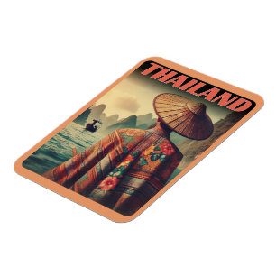 Bangkok city Thailand old Thai man travel gifts Magnet