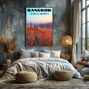 Bangkok: Online art with coordinates Poster