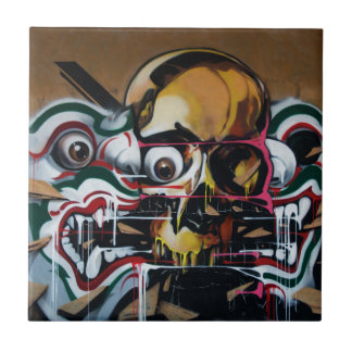 Bangkok Skull Graffiti Ceramic Tile
