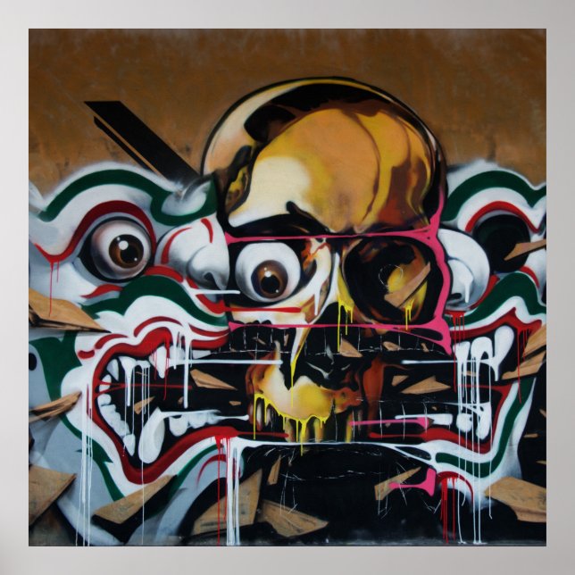 Bangkok Skull Graffiti Poster (Front)