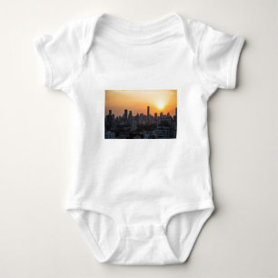 Bangkok skyline sunset panorama background baby bodysuit