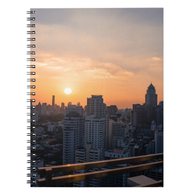 Bangkok skyline sunset panorama notebook (Front)