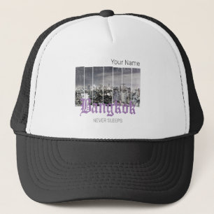 Bangkok Skyline Vintage BKK Retro Thailand Design Trucker Hat