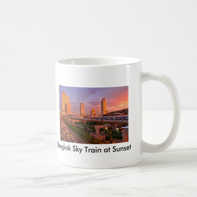 Bangkok Skytrain at Sunset Mug (Right)