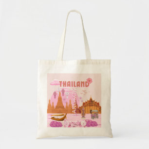 Bangkok Thailand Boho Retro Travel Poster Tote Bag