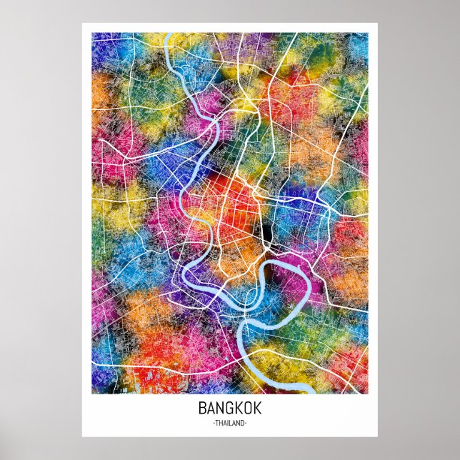 Bangkok Thailand City Map Poster (Front)