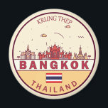 Bangkok Thailand City Skyline Emblem Magnet<br><div class="desc">Bangkok minimalist,  colourful art design featuring monuments and landmarks of the city in Thailand.</div>