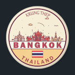 Bangkok Thailand City Skyline Emblem Magnet<br><div class="desc">Bangkok minimalist,  colourful art design featuring monuments and landmarks of the city in Thailand.</div>