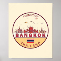Bangkok Thailand City Skyline Emblem