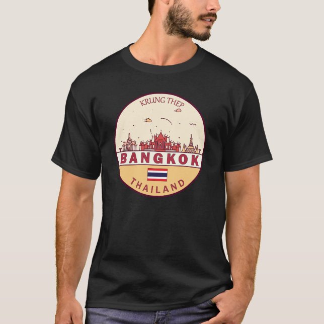 Bangkok Thailand City Skyline Emblem T-Shirt (Front)