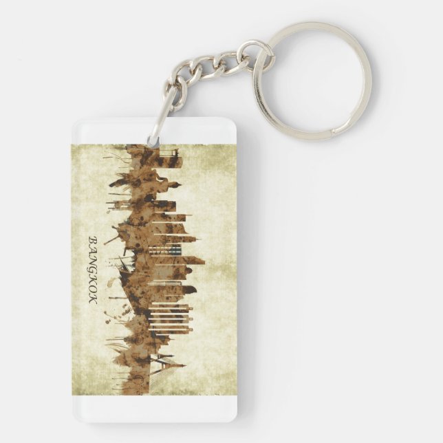 Bangkok Thailand Cityscape Key Ring (Back)