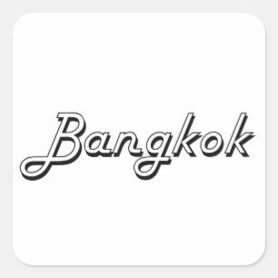 Bangkok Thailand Classic Retro Design Square Sticker