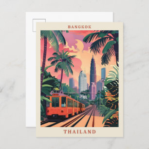 Bangkok Thailand Elegant Vintage Travel Postcard