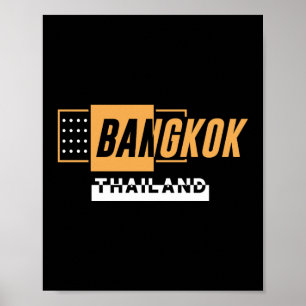 Bangkok Thailand Modern Typography Travel Design Poster