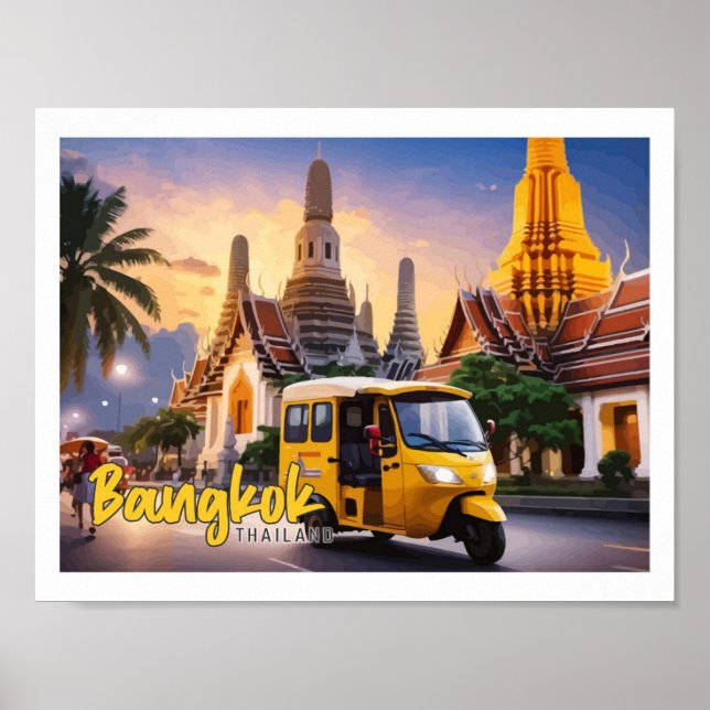Bangkok Thailand Pop Art Travel Illustration Poster (Front)