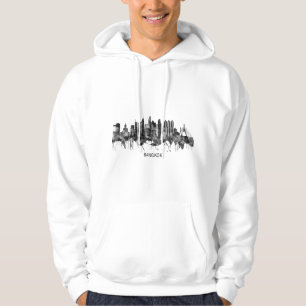 Bangkok Thailand Skyline BW Hoodie