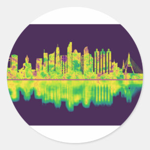Bangkok Thailand Skyline Classic Round Sticker